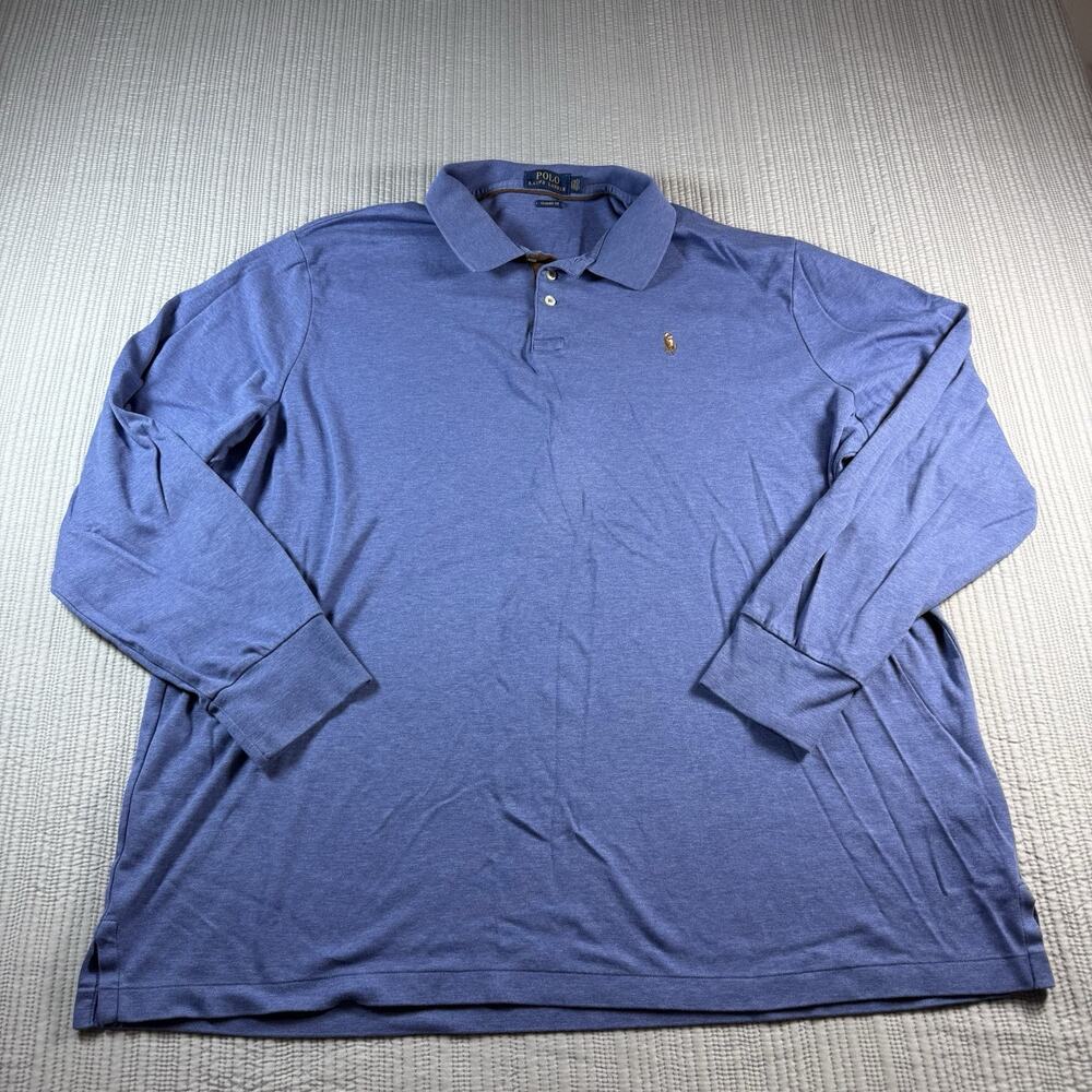 Polo Ralph Lauren Long Sleeve Polo Shirt Mens XL Blue Country Club Smart Casual